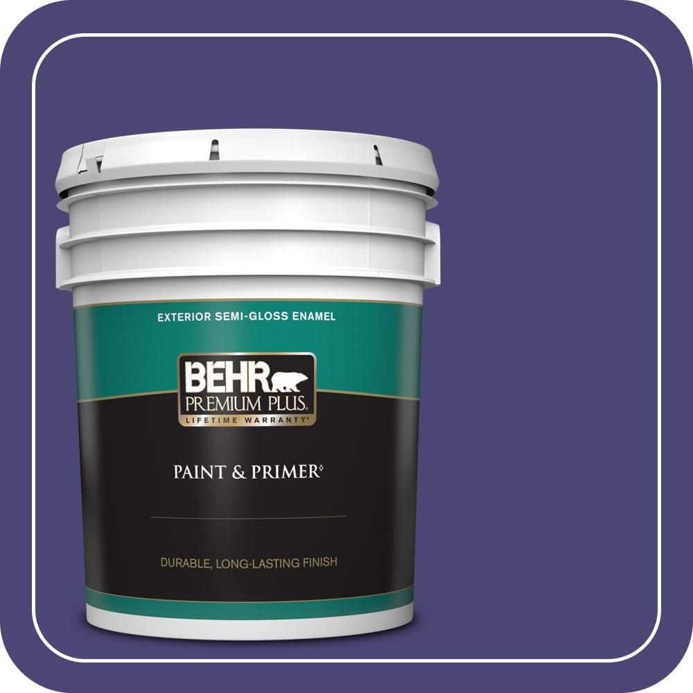 BEHR PREMIUM PLUS 5 gal. #MQ5-43 Dramatist Semi-Gloss Enamel Exterior Paint & Primer