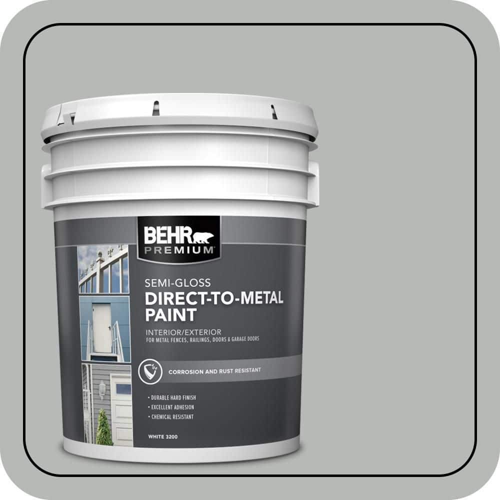 BEHR PREMIUM 5 gal. #N460-3 Lunar Surface Semi-Gloss Direct to Metal Interior/Exterior Paint