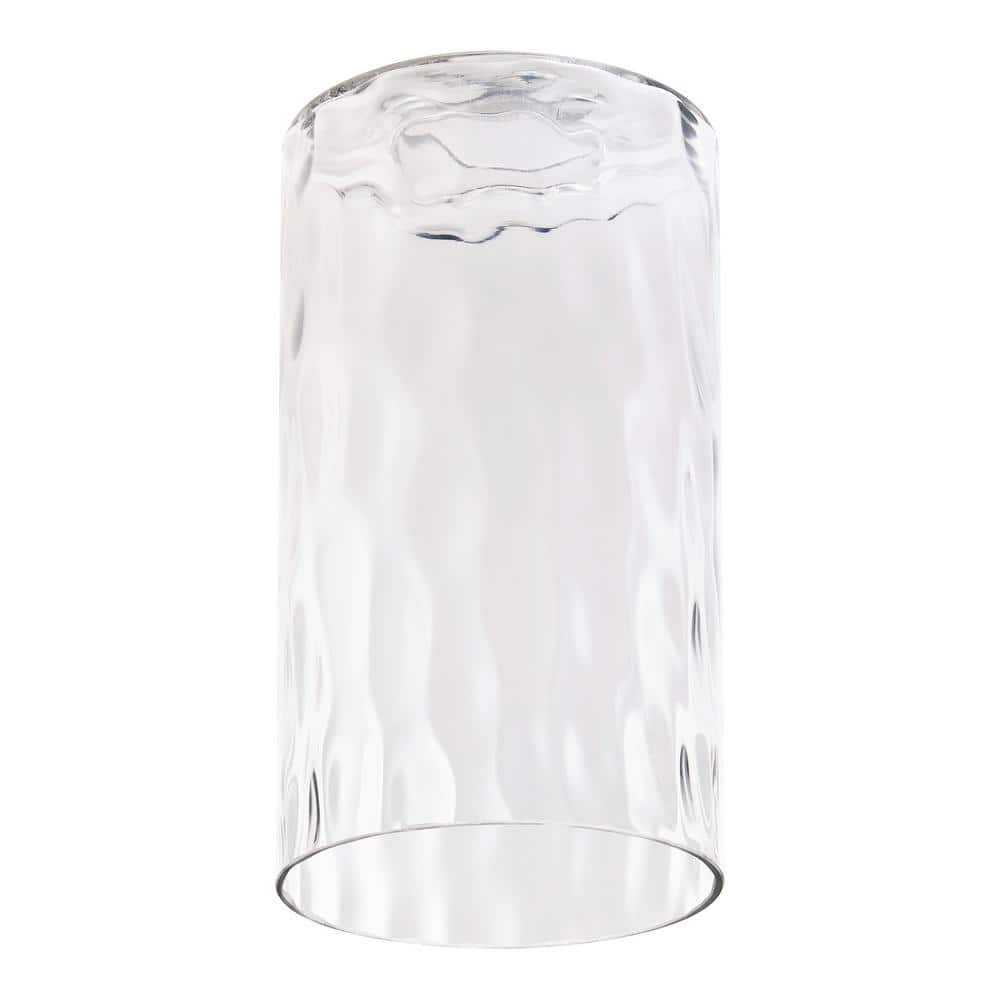 PRIVATE BRAND UNBRANDED 7.5 in. Clear Water Glass Cylinder Shaped Replacement Pendant Shade with 2.25 in. Lip Fitter (2)