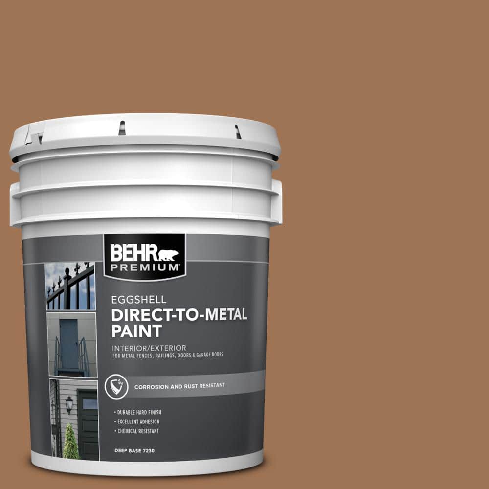 BEHR PREMIUM 5 gal. #S240-6 Ranch Brown Eggshell Direct to Metal Interior/Exterior Paint (1)