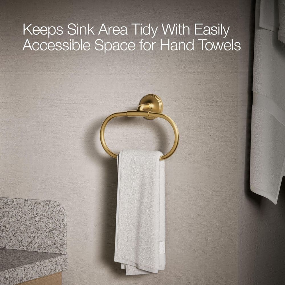 KOHLER Paces Wall Mounted Towel Ring in Vibrant Brushed Moderne Brass (3)