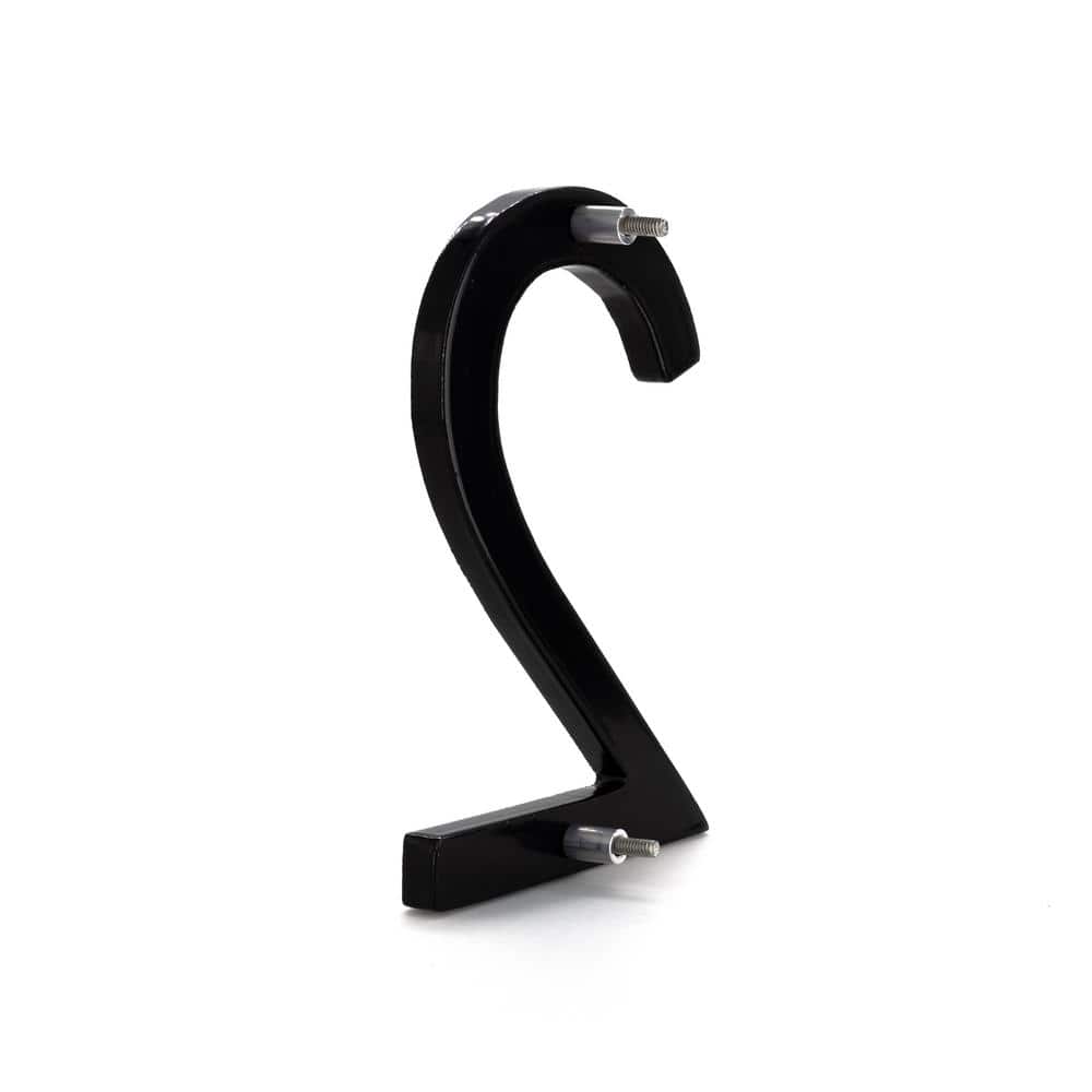 Montague Metal Products 16 in. Black Aluminum Floating or Flat Modern House Number 2 (3)
