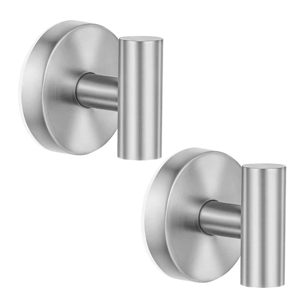 Unbranded 2-Pack Heavy-Duty Stainless Steel Suction Cup No-Drill Shower Robe and Towel Hook for Glass in Silver (1)