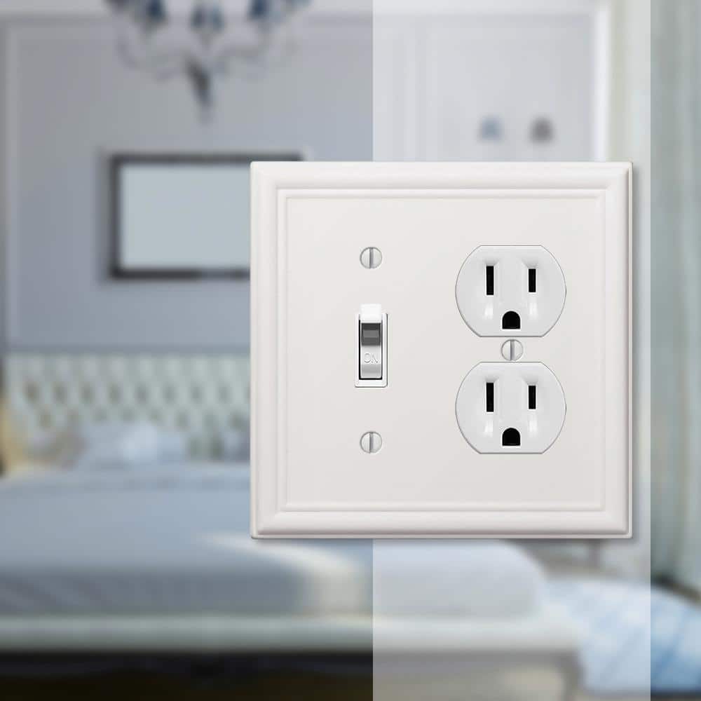 AMERELLE Ascher 2 Gang 1-Toggle and 1-Duplex Steel Wall Plate (2)