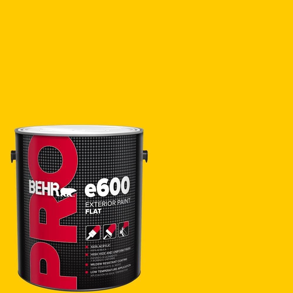 BEHR PRO 1 gal. #370B-7 Yellow Flash Flat Exterior Paint