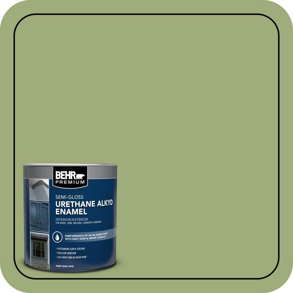 BEHR PREMIUM 1 qt. #BIC-12 Siamese Green Semi-Gloss Enamel Urethane Alkyd Interior/Exterior Paint (1)