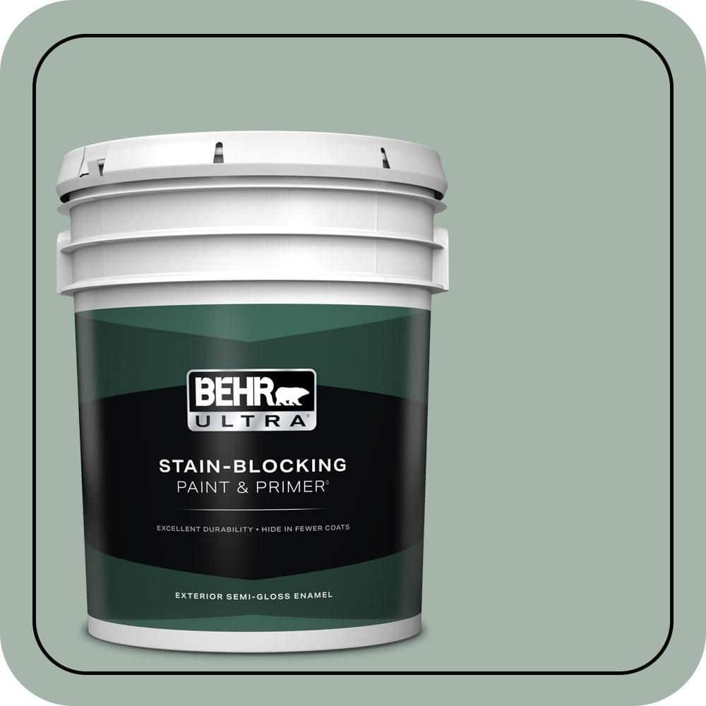 BEHR ULTRA 5 gal. #460E-3 Smokey Slate Semi-Gloss Enamel Exterior Paint & Primer