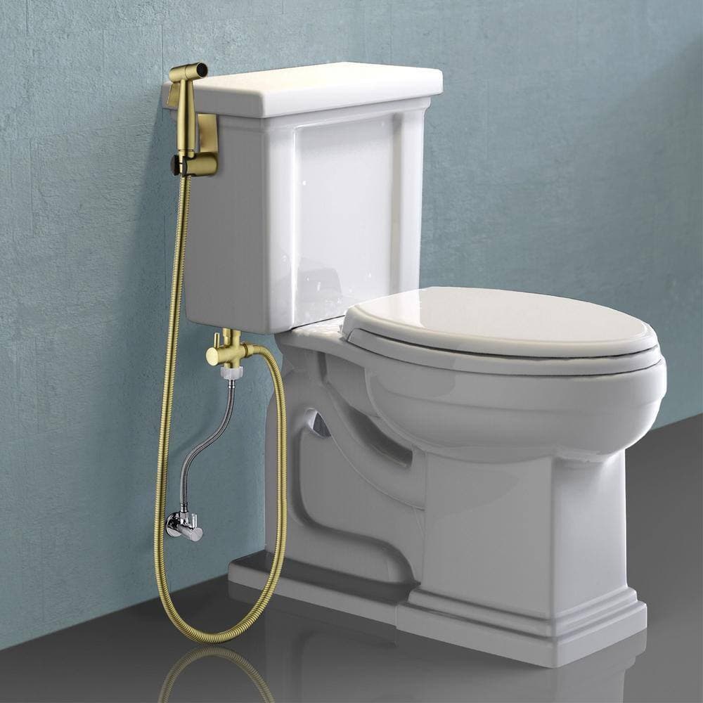 Aurora Decor ALA Non-Electric Stainless Steel Handheld Handle Bidet Sprayer Toilet Bidet Attachment in Gold (Including Valves) (3)