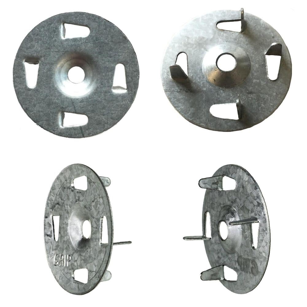 TruFast 1.25 in. Grip-Plate Metal Steel Tab Prong Washer for Lath Plaster Stucco 1000 EA Silver