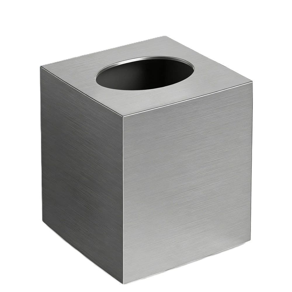 Numhew Square Modern Facial Acrylic Tissue Box Cover in Silver, Napkin Dispenser Accessories for Bathroom, Bedroom, Office