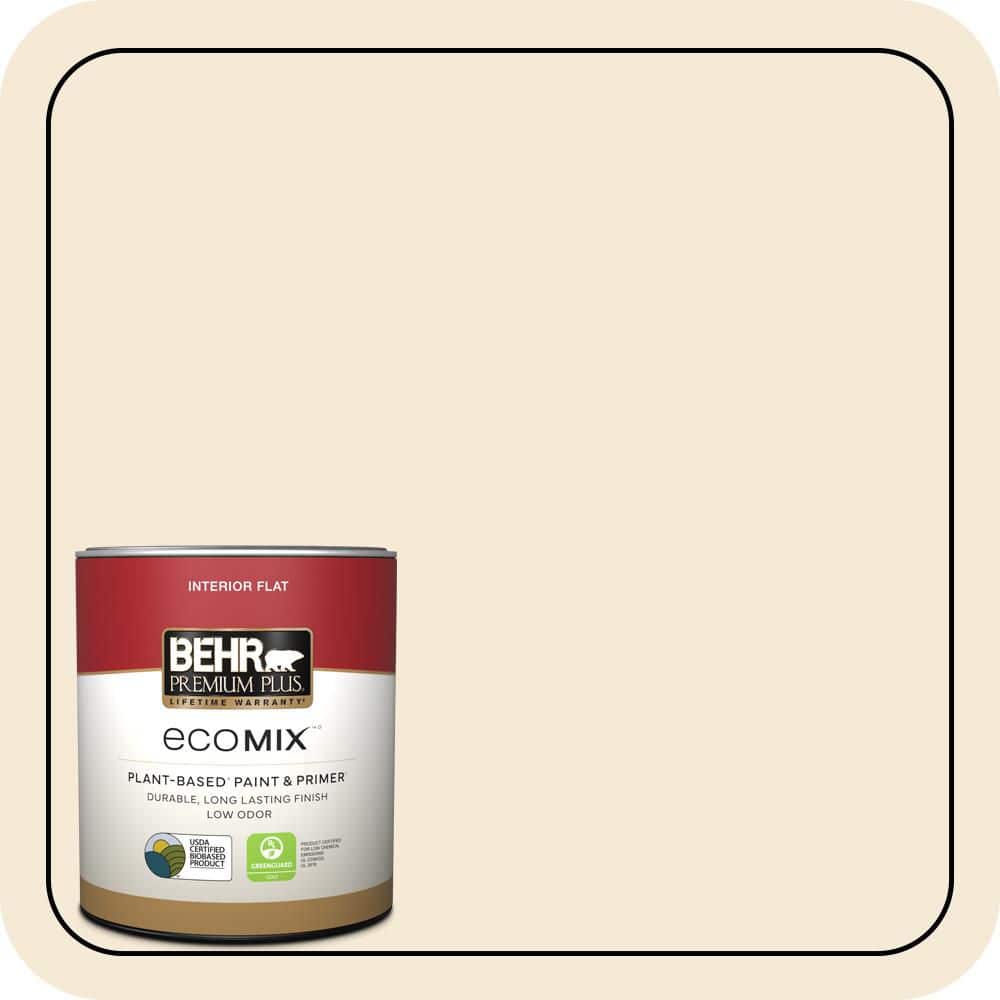 BEHR PREMIUM PLUS #BXC-47 Marquee White Flat EcoMix Plant-Based & Primer (1)