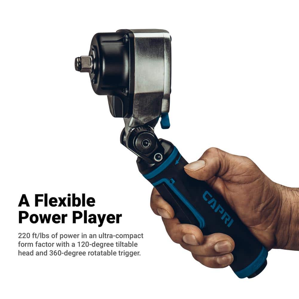 Capri Tools 400 ft./lbs. 1/2 in. Flex-Head Air Angle Impact Wrench (2)