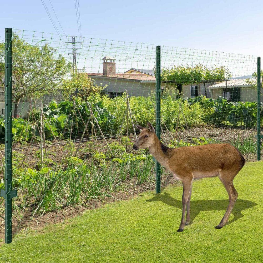 KIWDZFU 7 x 100 ft. Garden Netting Green Bird and Deer Protection for Plants Trees Vegetables 3/4 Mesh Reusable (3)