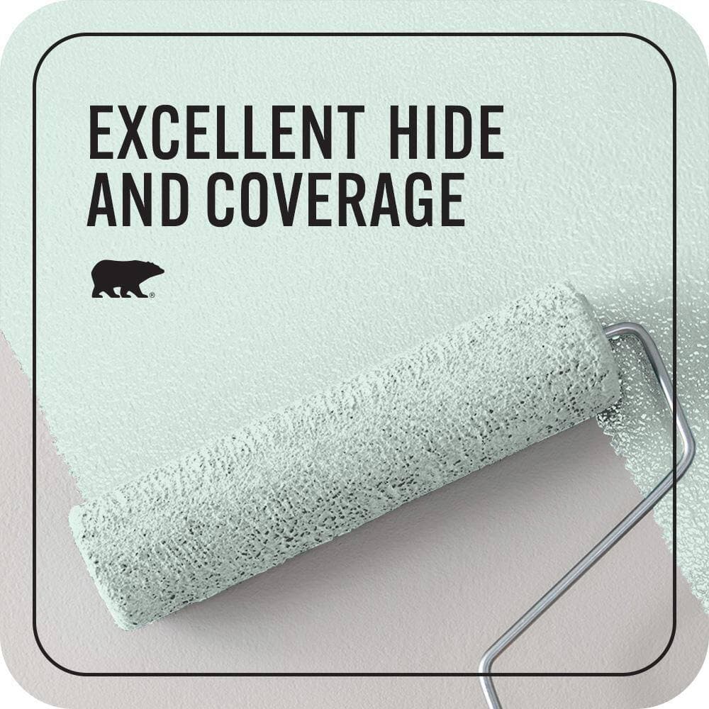 BEHR PREMIUM PLUS 1 qt. #490C-1 Ice Cube Flat EcoMix Plant-Based Interior Paint & Primer (2)