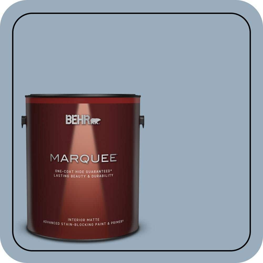 BEHR MARQUEE 1 gal. #S510-3 Ombre Blue One-Coat Hide Matte Interior Paint & Primer