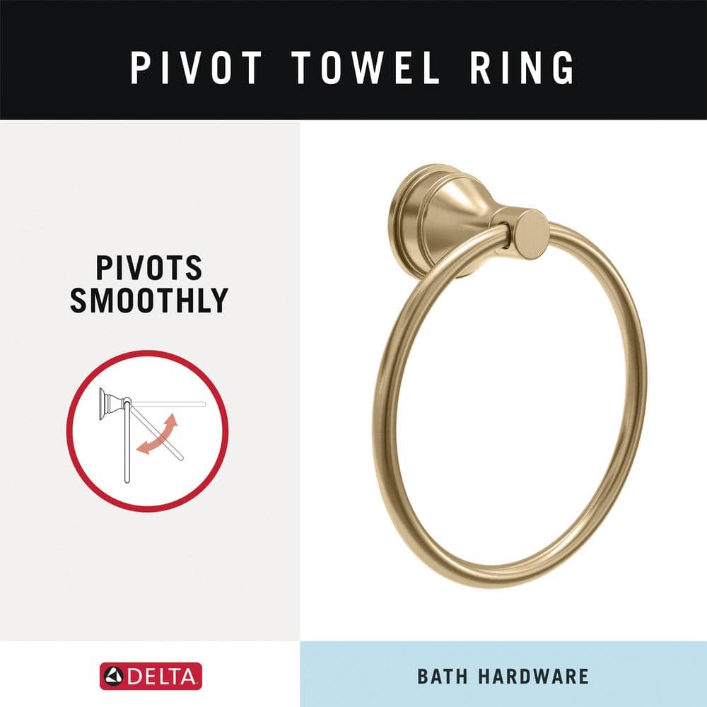 Delta Faryn Wall Mounted Round Closed Towel Ring Bath Hardware Accessory in Champagne Bronze (3)