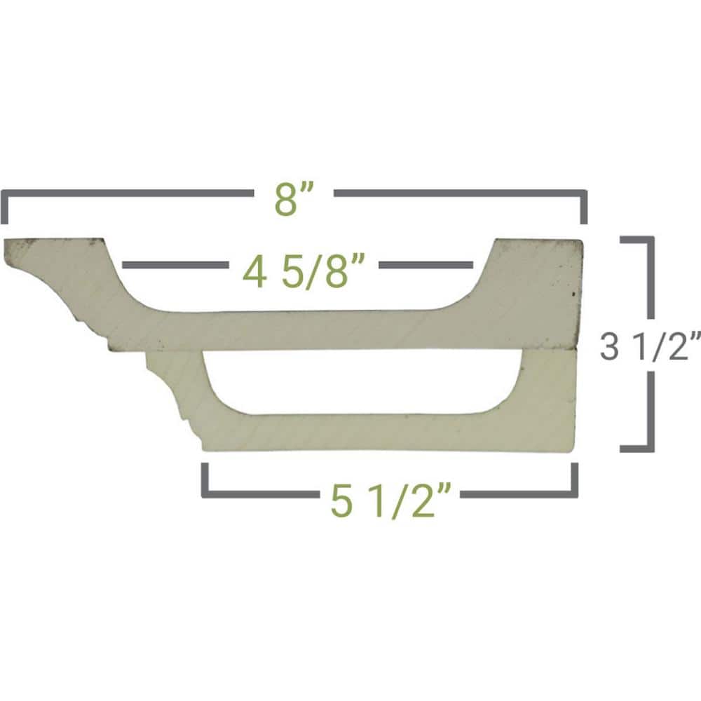 Ekena Millwork 8 in. W x 4 in. P x 94-1/2 in. L Perimeter Beam for 8 in. Deluxe Coffered Ceiling System (Kit) (2)