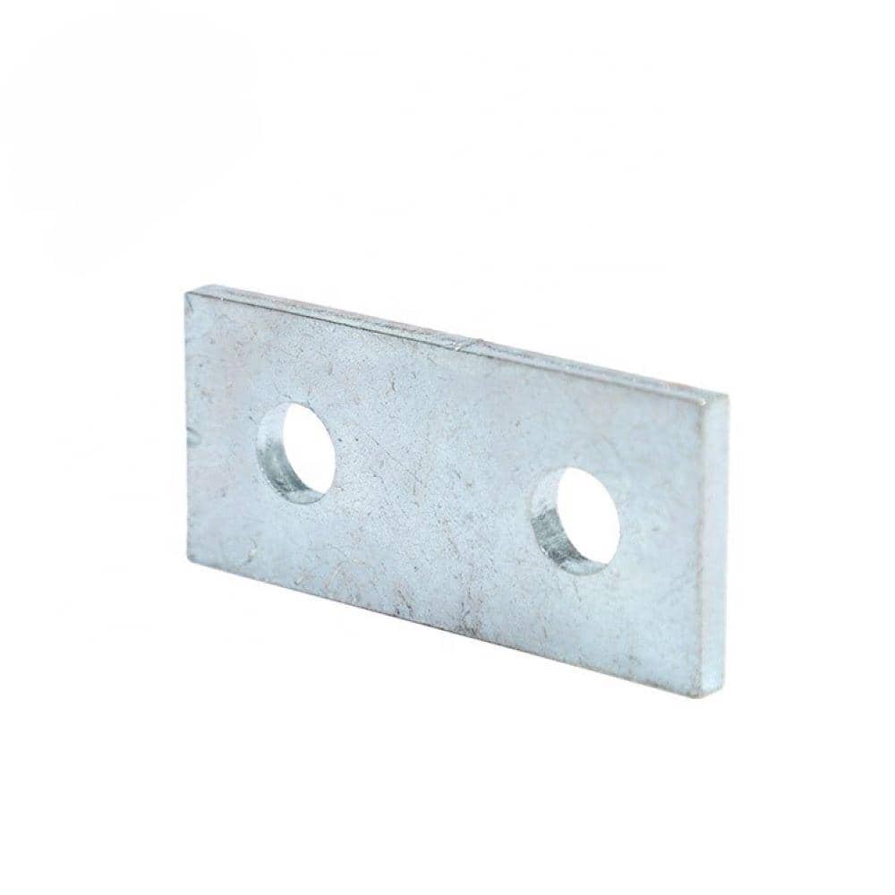 NEWHOUSE ELECTRIC Straight 2 Hole Strut Channel Bracket, Silver (No Magnets) (2)