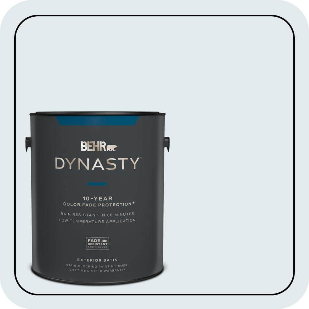 BEHR DYNASTY 1 gal. #570A-1 Ice Floe Satin Enamel Exterior Stain-Blocking Paint & Primer