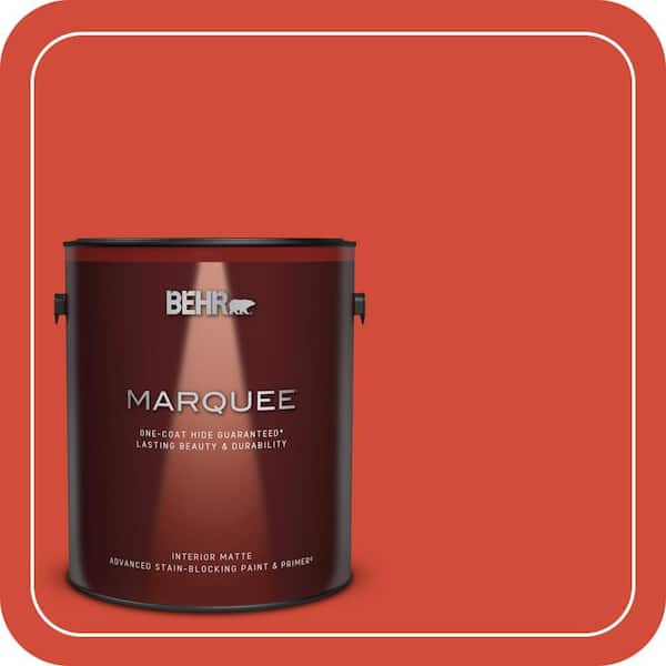 BEHR MARQUEE 1 gal. #S-G-190 Red Hot Matte Interior Paint & Primer (2)