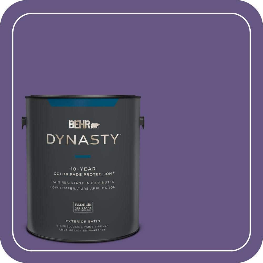BEHR DYNASTY 1 gal. #PPU16-02 Vigorous Violet Satin Enamel Exterior Stain-Blocking Paint & Primer