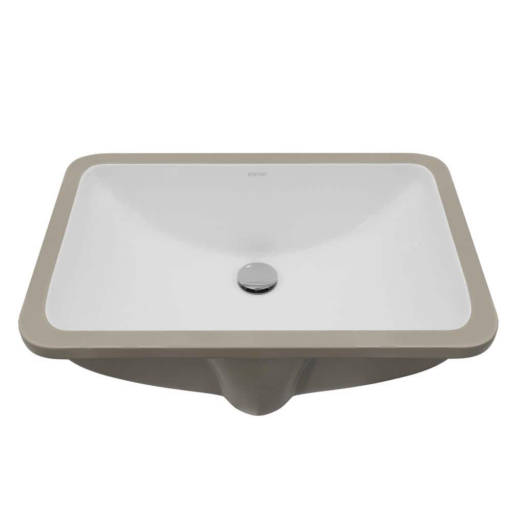 Karran Valera 20-1/2 in. x 14-1/2 in. Rectangular Undermount Vitreous China Bathroom Sink in White