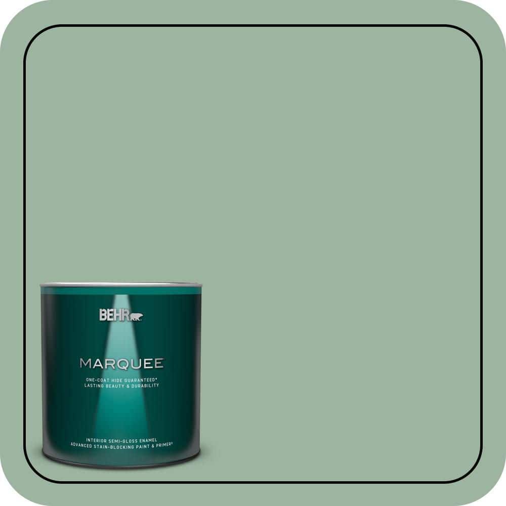 BEHR MARQUEE 1 qt. #S410-4 Copper Patina One-Coat Hide Semi-Gloss Enamel Interior Paint & Primer