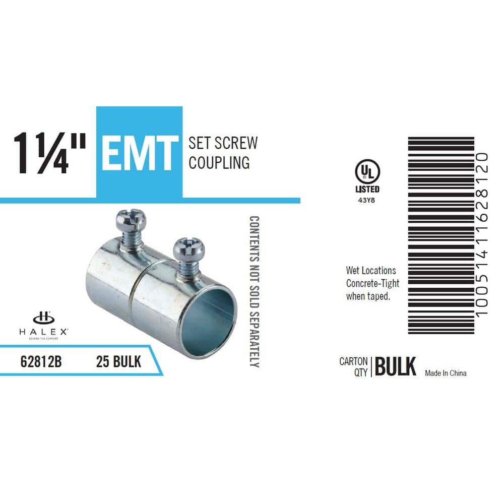 Halex 1-1/4 in. Electrical Metallic Tube (EMT) Set-Screw Coupling (2)
