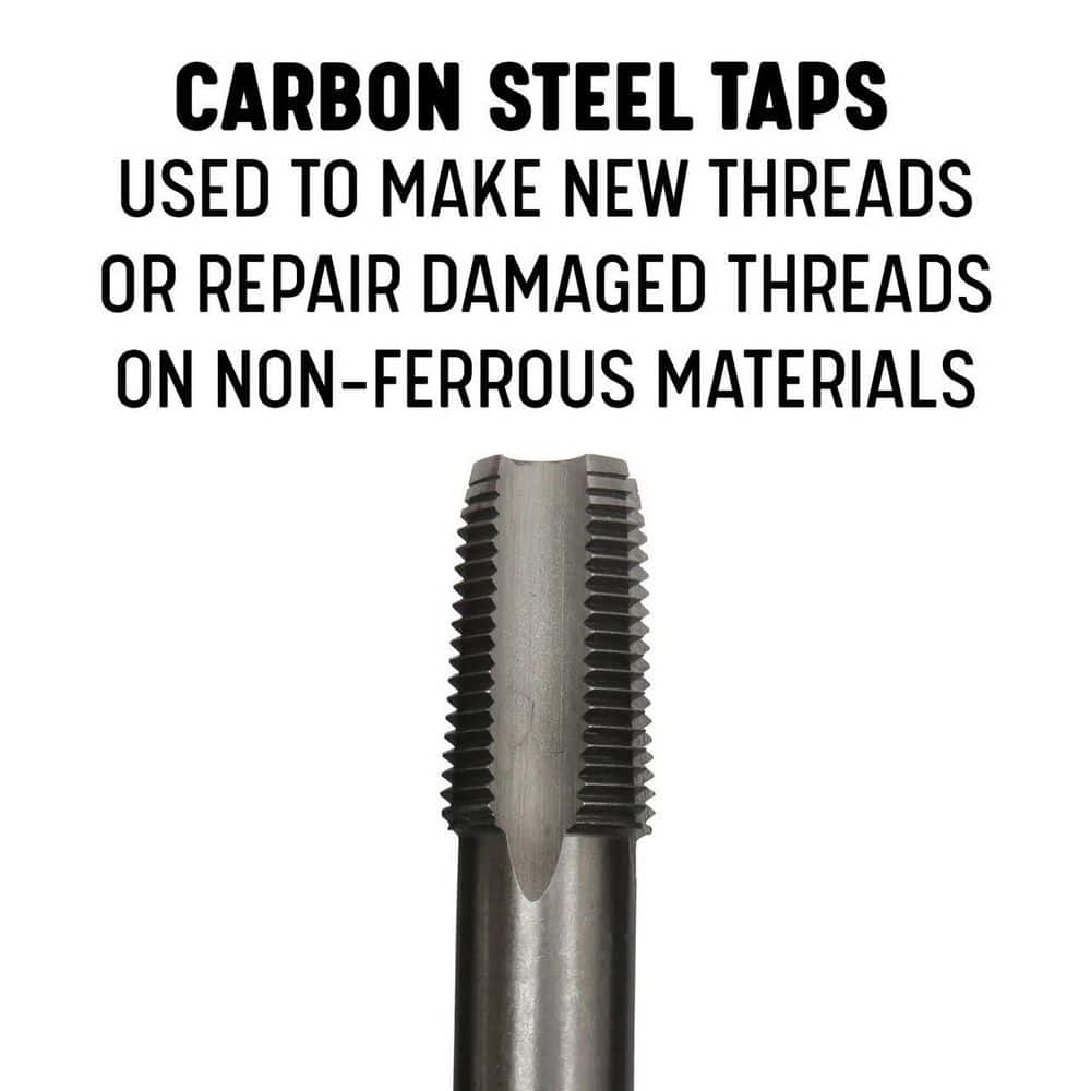 Drill America 5 Piece Carbon Steel NPT Pipe Tap Set, 1/8 in., 1/4 in., 3/8 in., 1/2 in. and 3/4 in. (2)