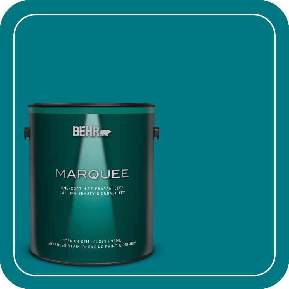BEHR MARQUEE 1 gal. #P470-7 The Real Teal Semi-Gloss Enamel Interior Paint & Primer