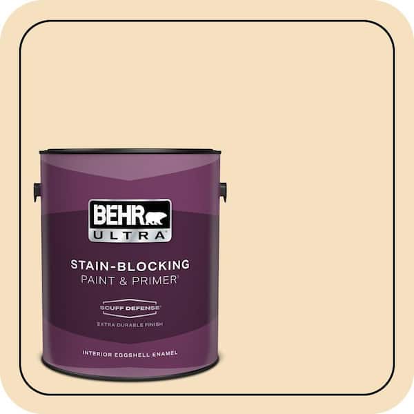 BEHR PREMIUM PLUS #PPL-41 Tea Cookie Exterior Stain-Blocking Paint & Primer (4)