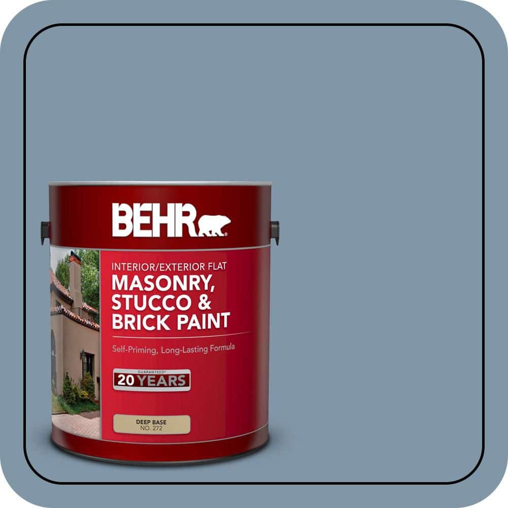 BEHR 1 gal. #560F-5 Bleached Denim Flat Interior/Exterior Masonry, Stucco and Brick Paint (1)