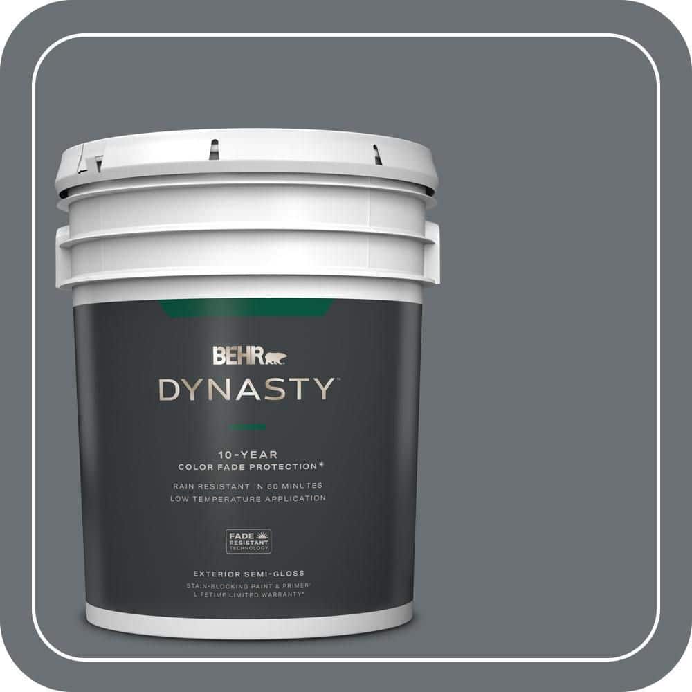 BEHR DYNASTY 5 gal. #QE-61 Rich Pewter Semi-Gloss Exterior Stain-Blocking Paint & Primer