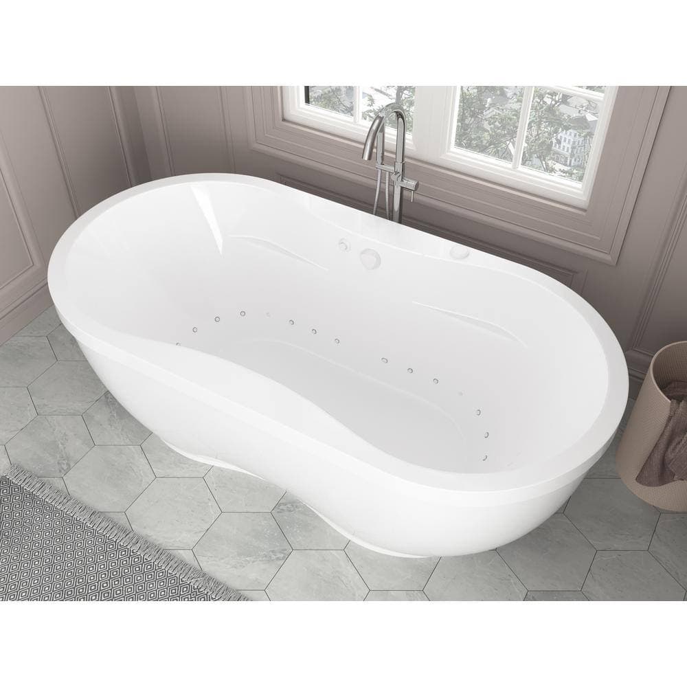 Universal Tubs Agate 71.25 in. L x 35.8 in. W Acrylic Flatbottom Air Bathtub in White (3)