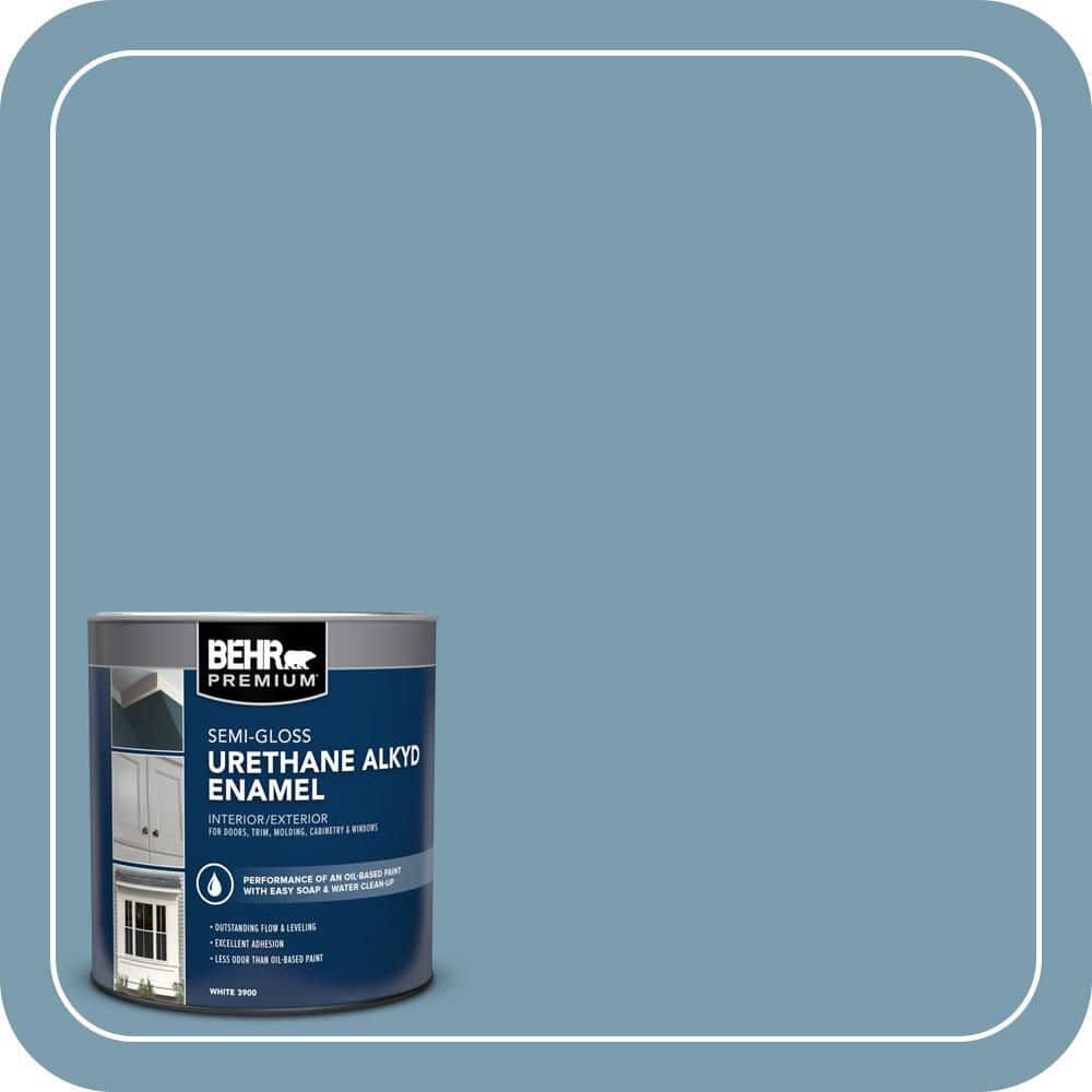BEHR PREMIUM 1 qt. #550F-4 Cool Dusk Semi-Gloss Enamel Urethane Alkyd Interior/Exterior Paint (1)