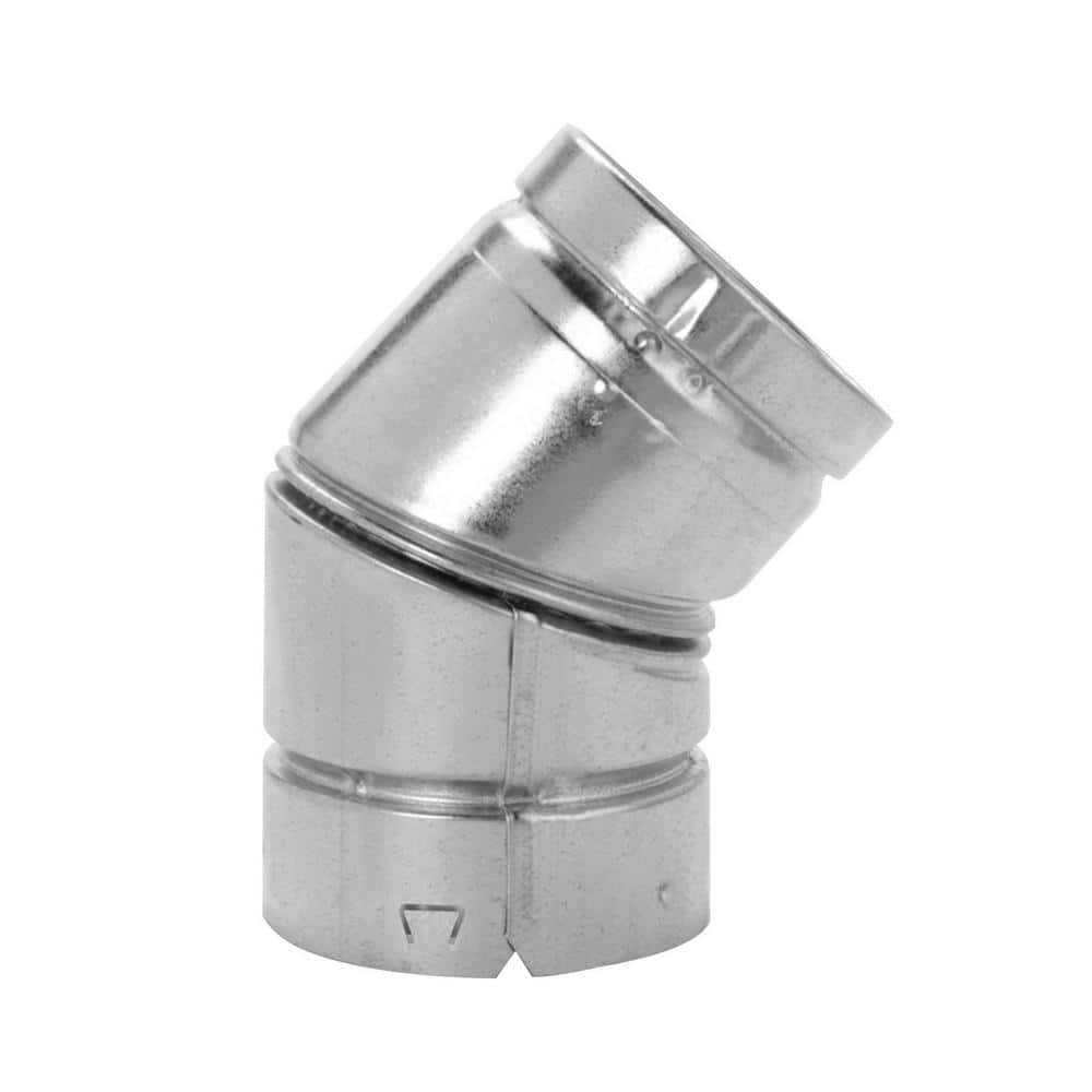 Selkirk Model RV Type B Gas Vent 4in. Steel Adjustable 45/60-Degree Gas Vent Elbow