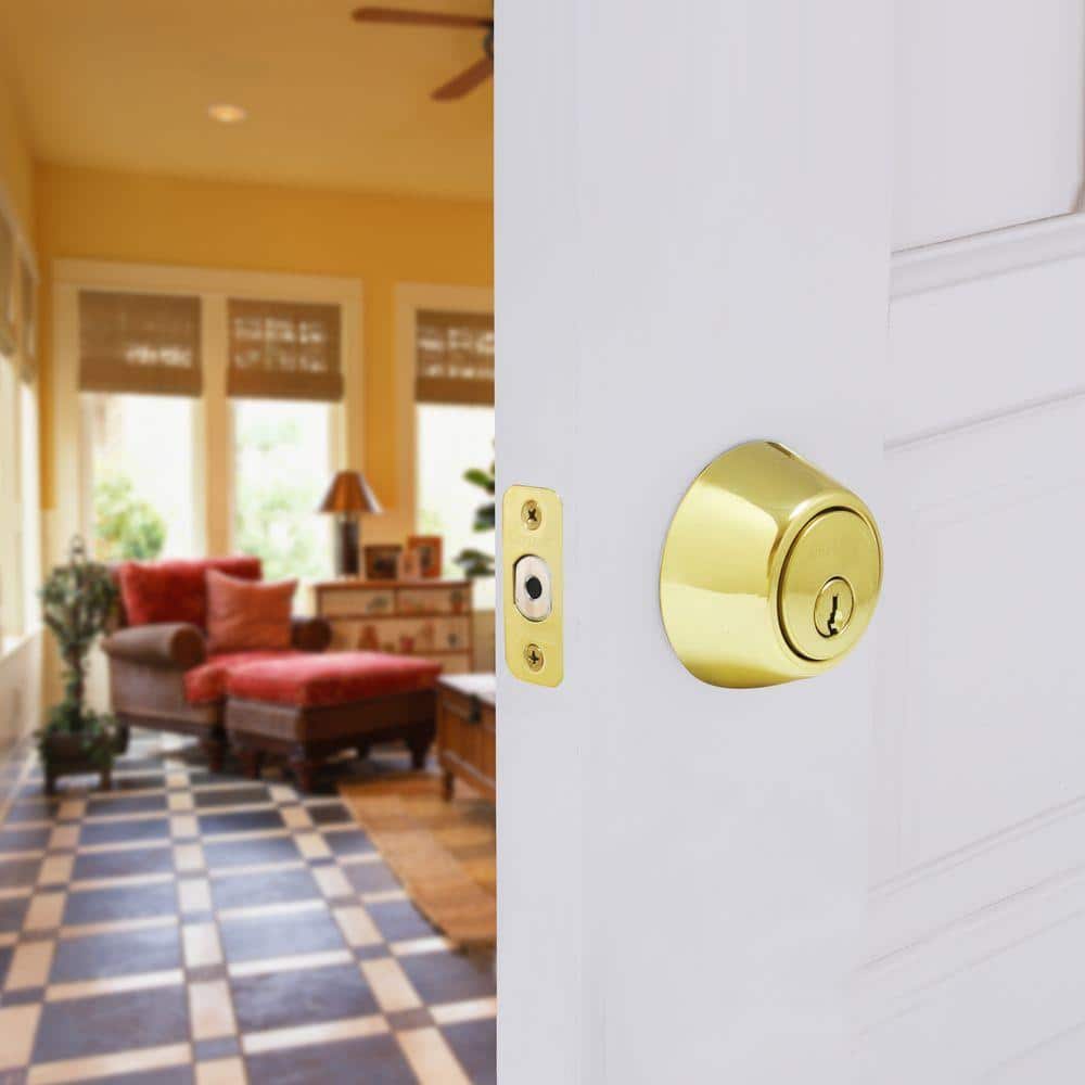 Defiant Polished Brass Double Cylinder Deadbolt (3)