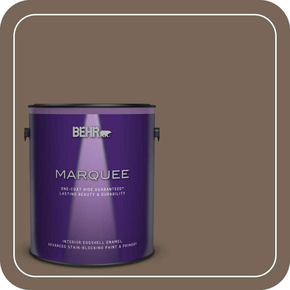 BEHR MARQUEE 1 gal. #N220-6 Landmark Brown One-Coat Hide Eggshell Enamel Interior Paint & Primer