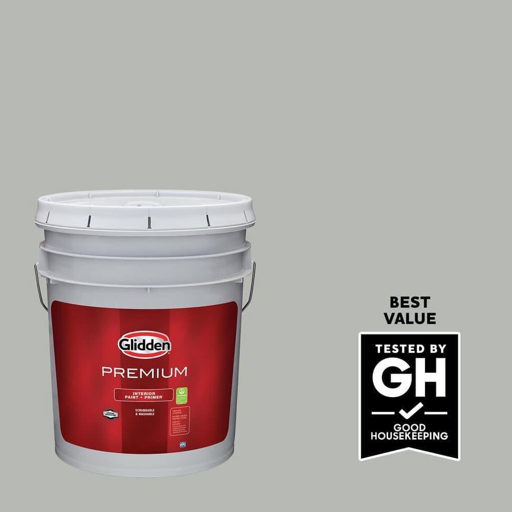 Glidden Premium 5 gal. PPG1009-4 Gray Stone Flat Interior Latex Paint