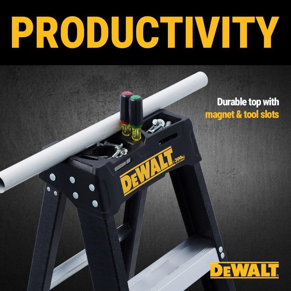 DEWALT Fiberglass Stepladder, 300 lbs. Load Capacity, Type IA (4)