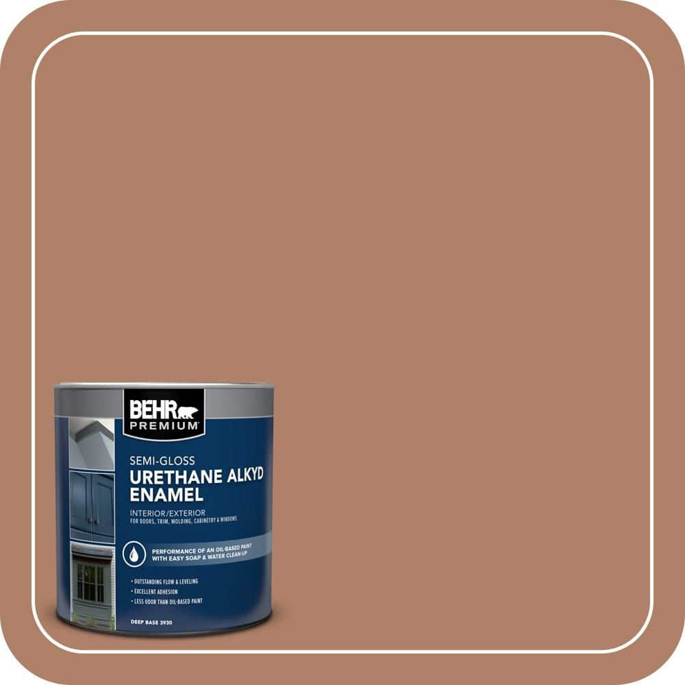 BEHR PREMIUM 1 qt. #S210-5 Cider Spice Semi-Gloss Enamel Urethane Alkyd Interior/Exterior Paint (1)