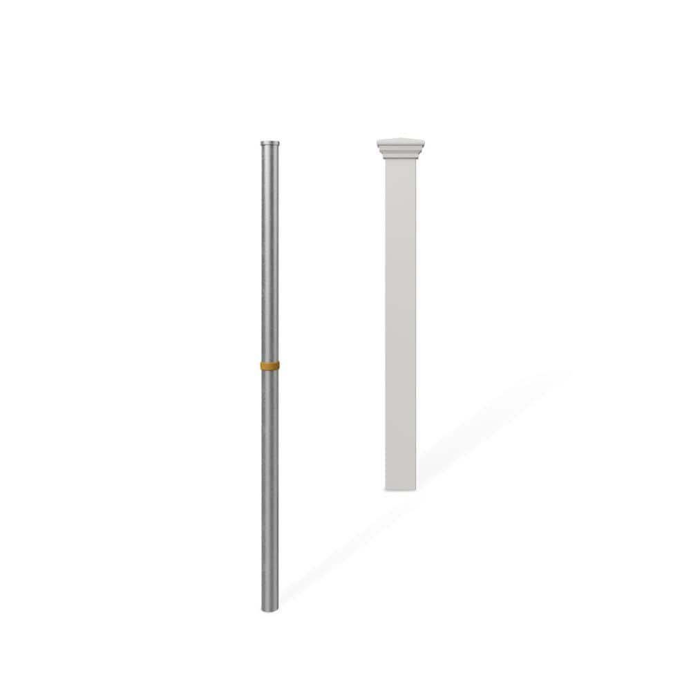 WamBam Fence No-Dig 2 in. x 3-1/2 in. x 3-1/4 ft. Newport Finishing Vinyl Fence Post (1)