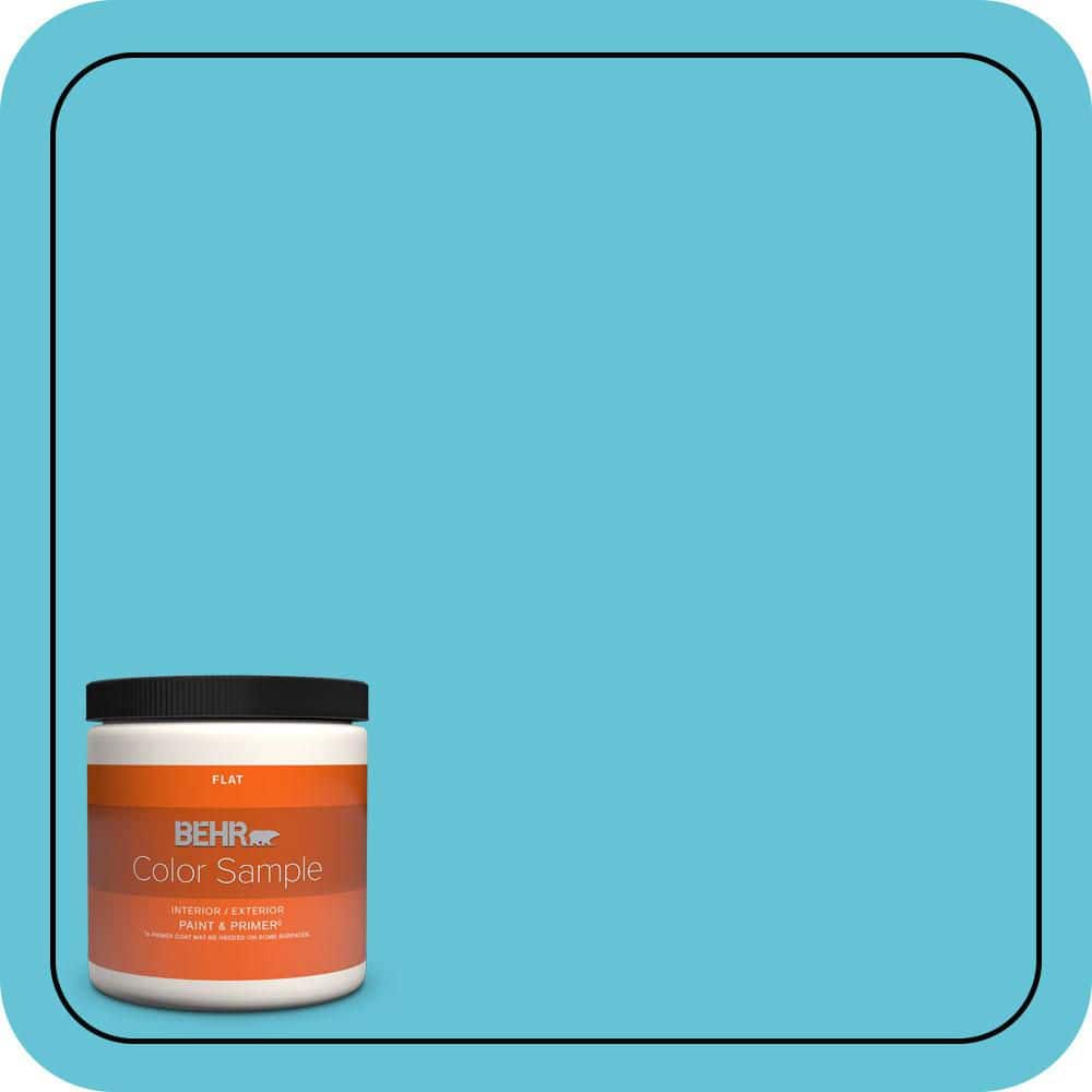 BEHR PREMIUM PLUS 8 oz. #P480-4 Rushing Stream Flat Interior/Exterior Paint & Primer Color Sample
