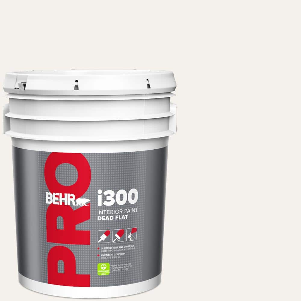 BEHR PRO 5 gal. #W-B-600 Luster White Dead Flat Interior Paint