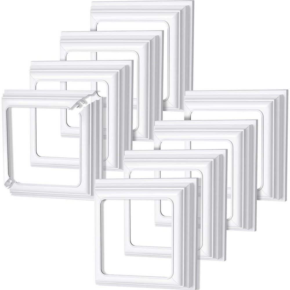 Afoxsos Vinyl White Post Skirt Base Cover Column Wraps for Porch Deck Wood Hand Stair Rails (8-Pack) (1)