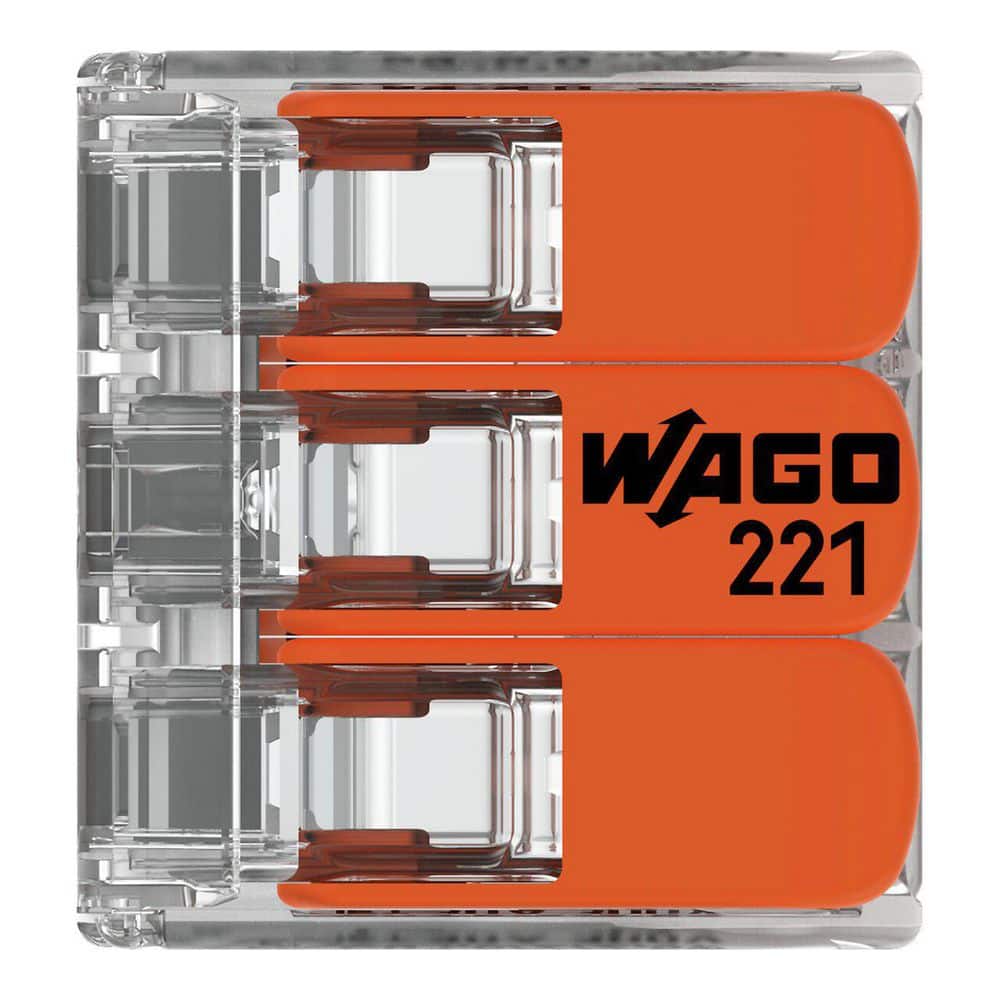 WAGO 221-613 Lever Nuts 10 AWG 3 Wire Conductor Wire Connectors, 10-20 AWG (10-Piece Bag) (2)