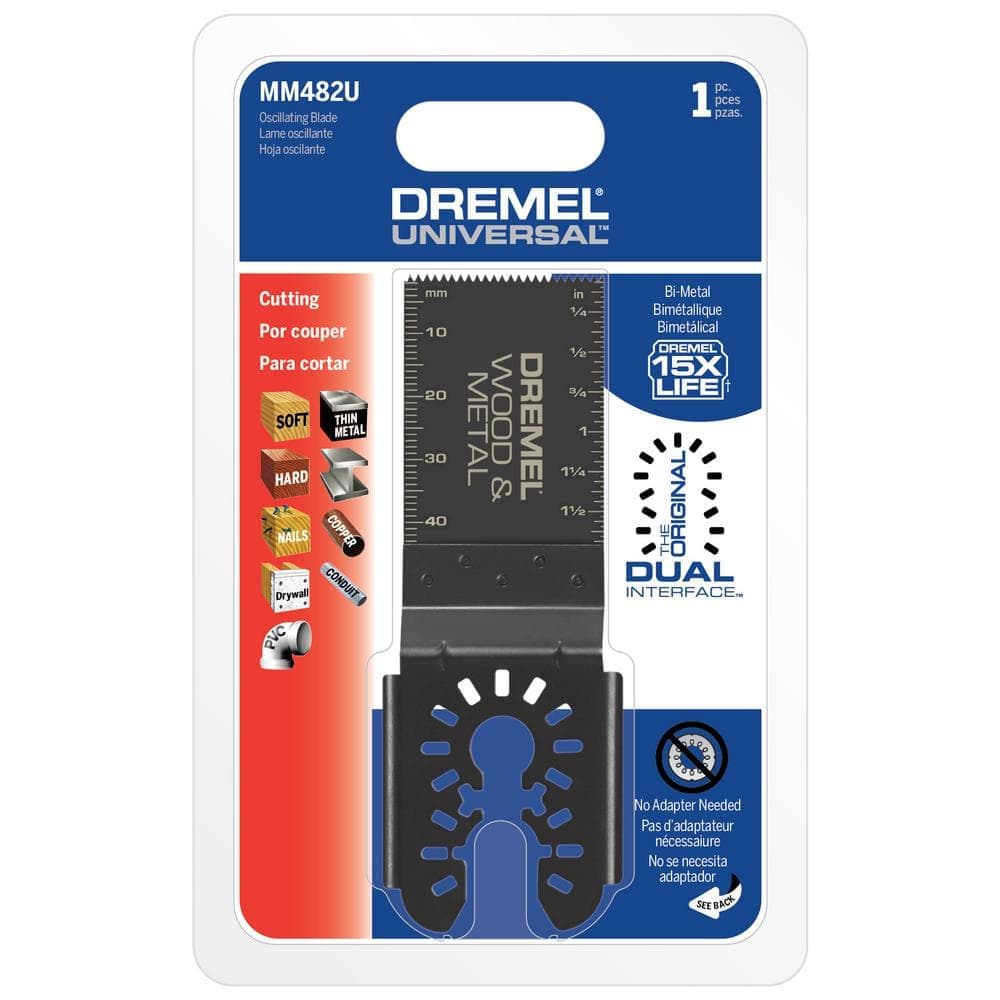Dremel Universal 1-1/4 in. Bi Metal/ Wood/ Drywall Cutting Oscillating Multi-Tool Blade (1-Piece) (4)