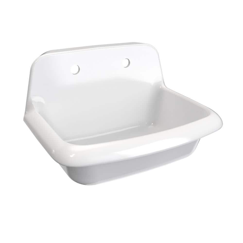 DreamLine Sapphire 24 in. W x 15 in. H Porcelain Wall Mount Laundry/Utility Sink in White (3)