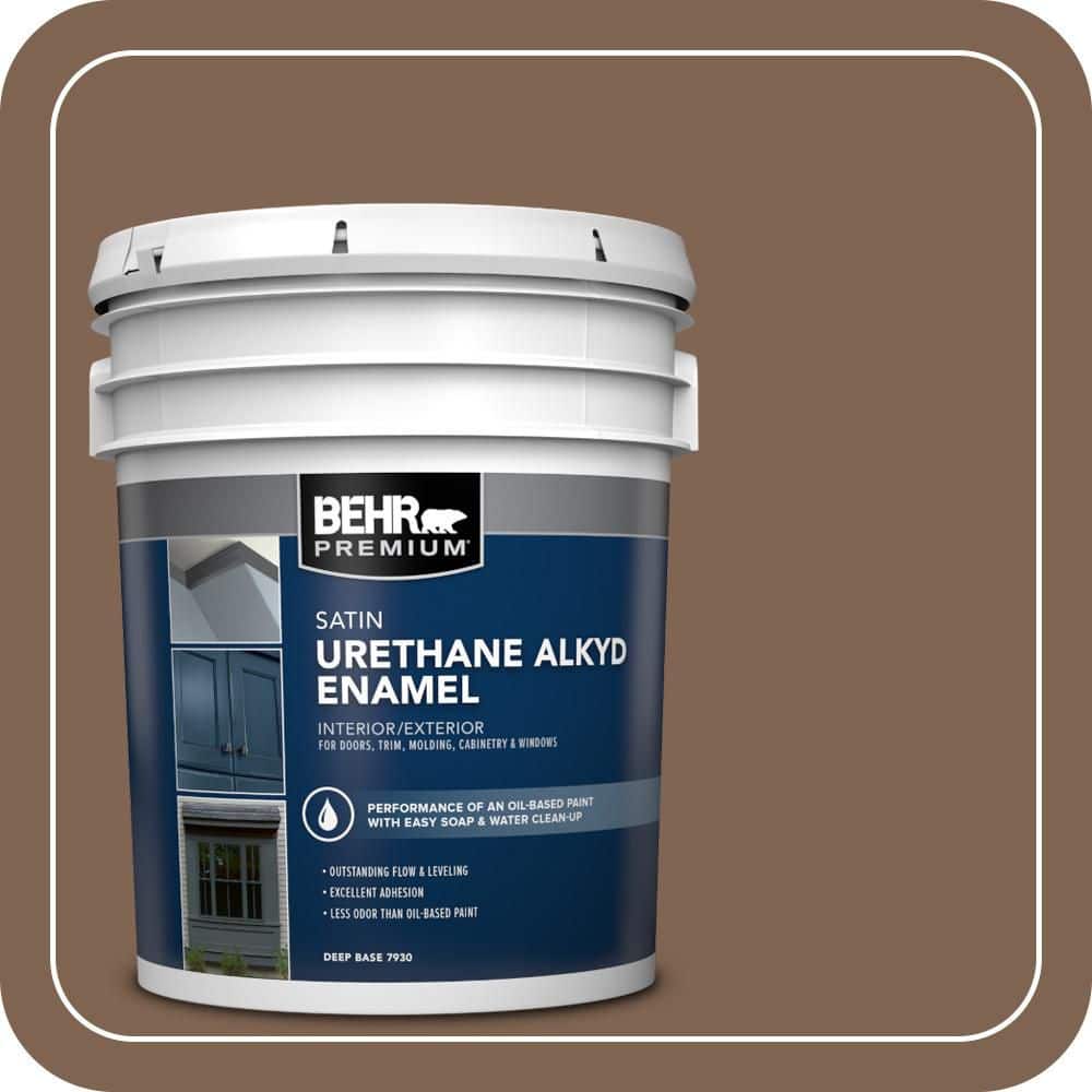 BEHR PREMIUM 5 gal. #N240-7 Joshua Tree Urethane Alkyd Satin Enamel Interior/Exterior Paint