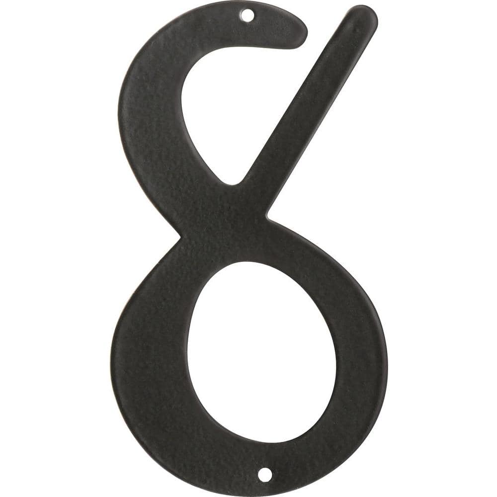 The Hillman Group 4 in. Nail-On Black Aluminum Number 8 (1)